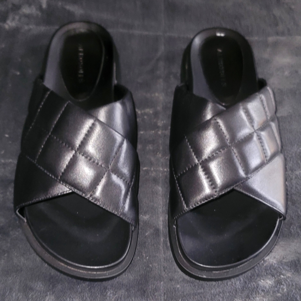 Aerosoles "Lina" Black Leather Slide, 12M